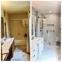 Bathroom remodeling company before after photo