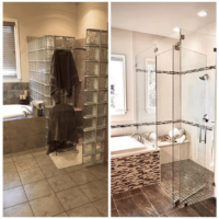 Bathroom renovation service before and after photo