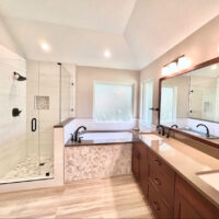 Bathroom remodel with shower and tub